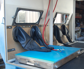 inside blast cabinet